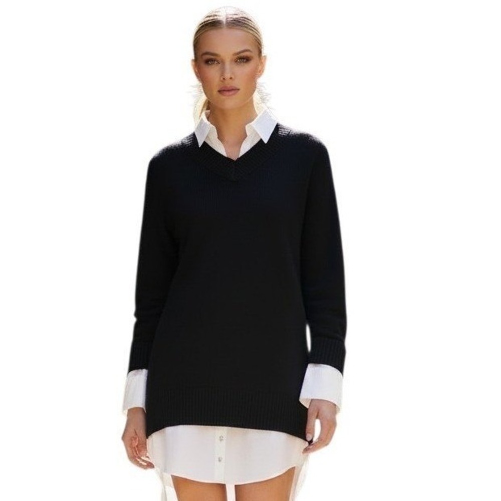 Cinq a Sept Quiet Luxury NWT Collar  Santina Dress Women size Large Classic Prep